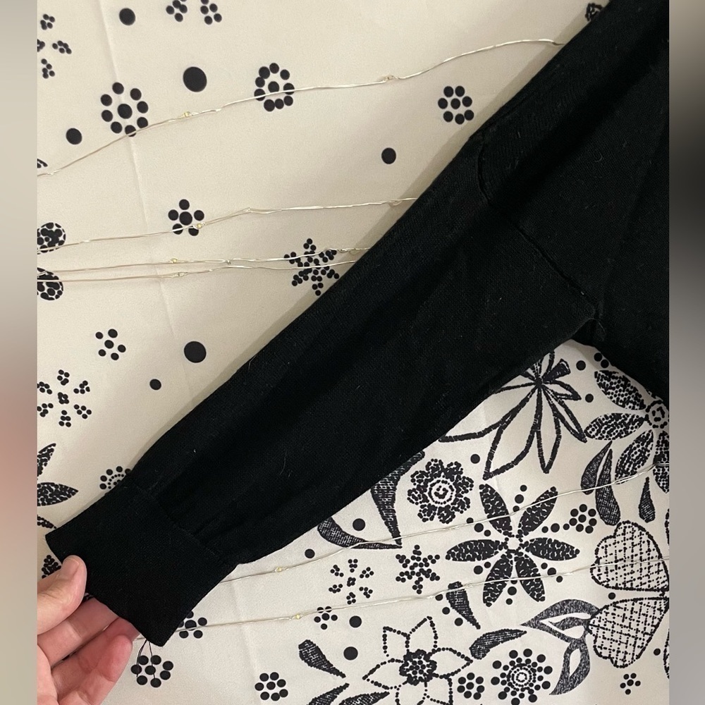 Plus size sweater black with gold stitch detailing around bottom - Picture 6 of 10